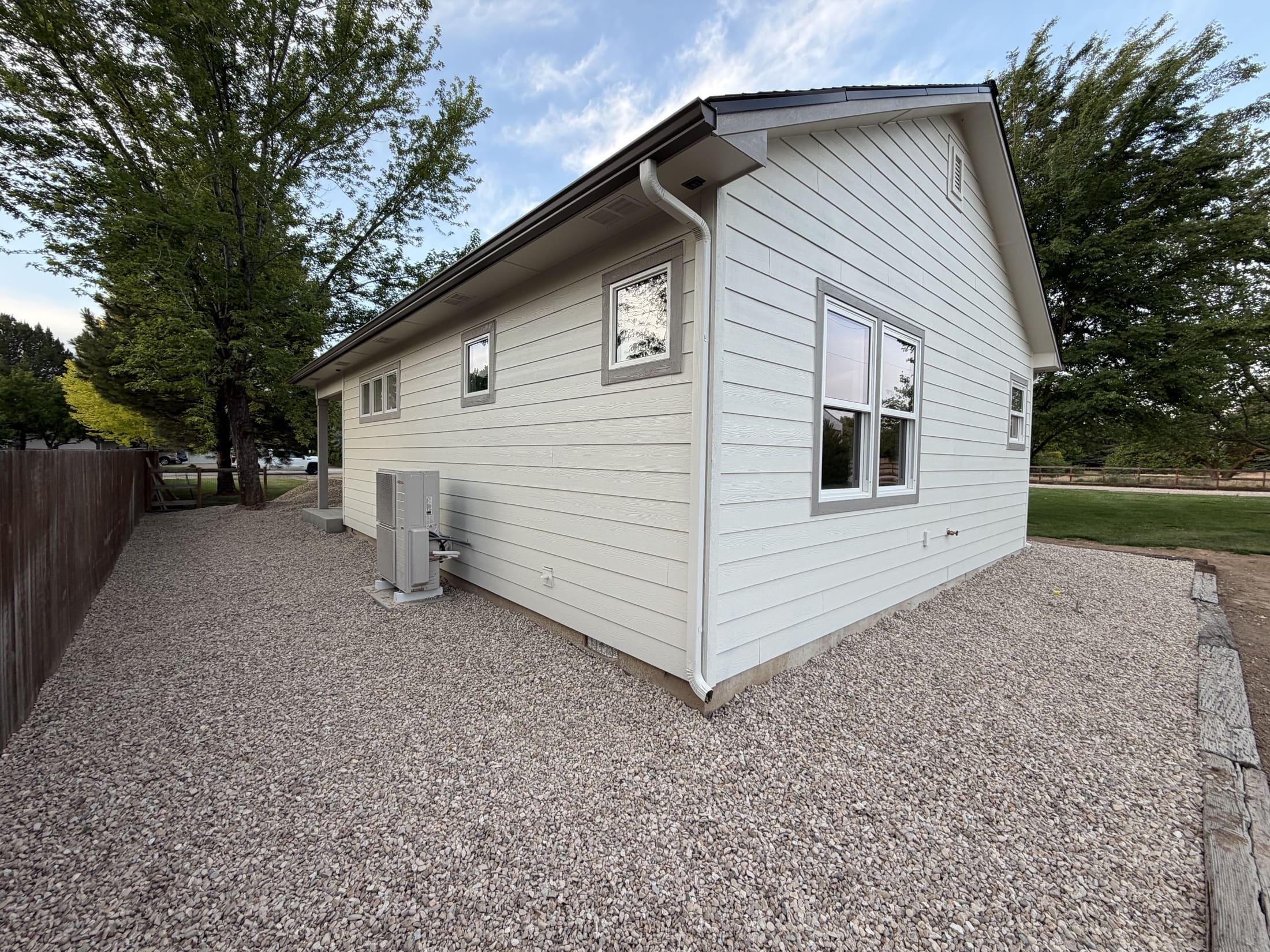 Finished backyard home in Meridian, rear exterior