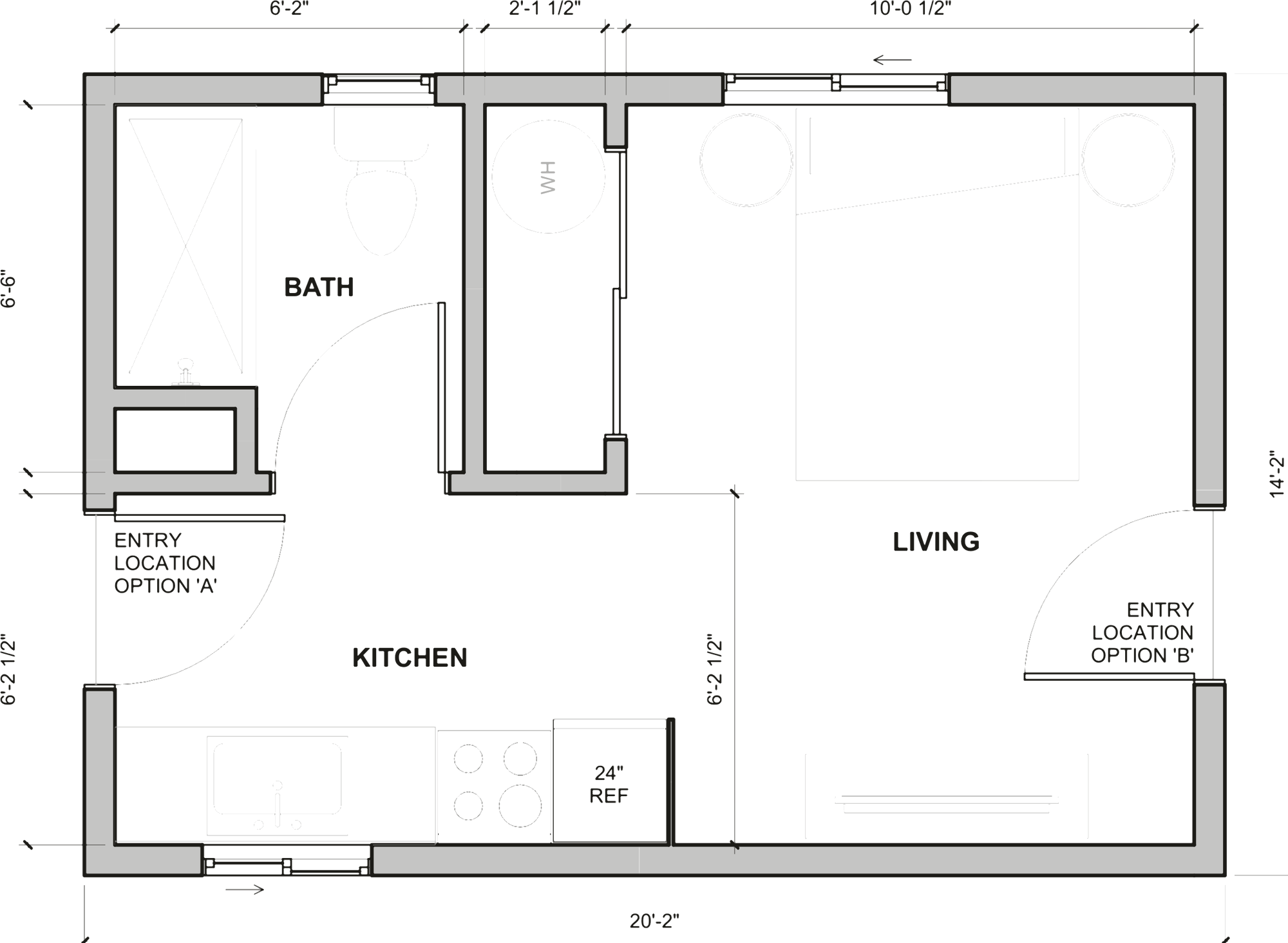 The Goldfinch floor plan, with dimensions