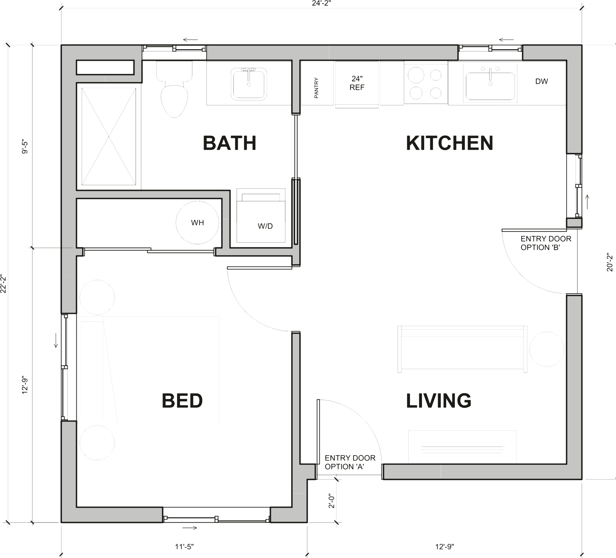 The Kingfisher floor plan, with dimensions