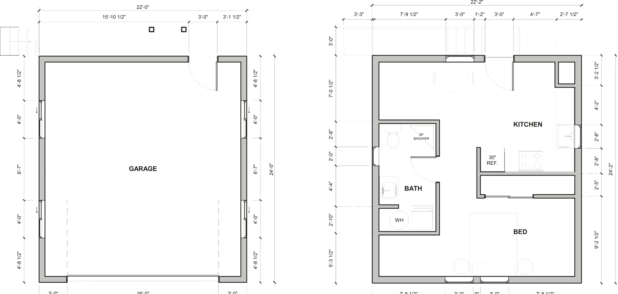 The Osprey floor plan, 376 square feet