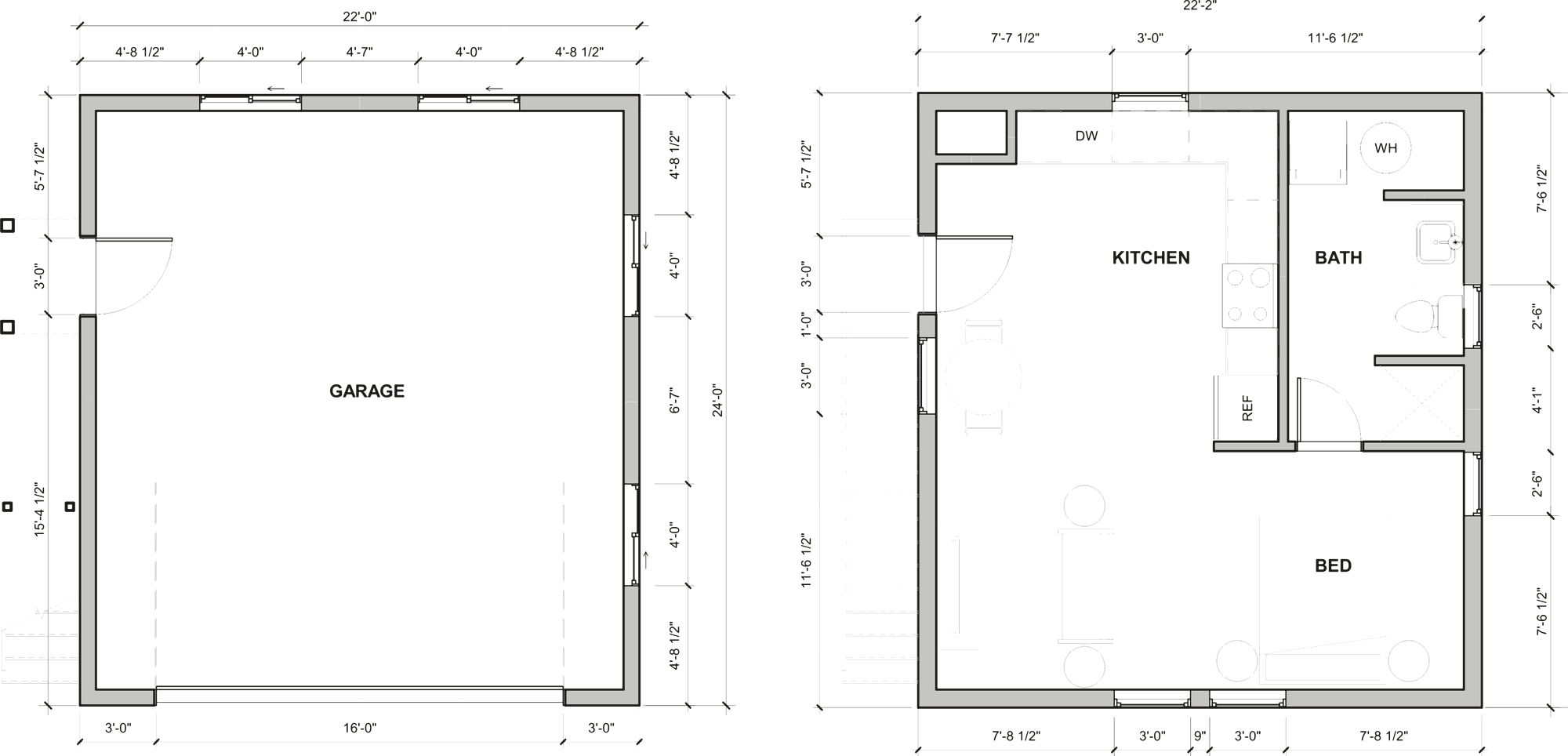The Sandpiper floor plan, 396 square feet